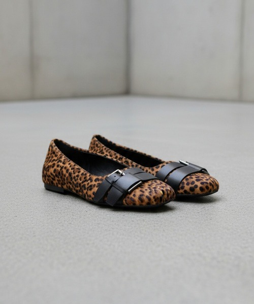 ASH（アッシュ）の「アッシュ【BEA】スクエアトゥアニマル柄フラットパンプス ダブルベルトデザイン バレエシューズ 1.5cmヒール（パンプス・レディース・アニマル・39/38/37/36/35）」の10枚目の写真