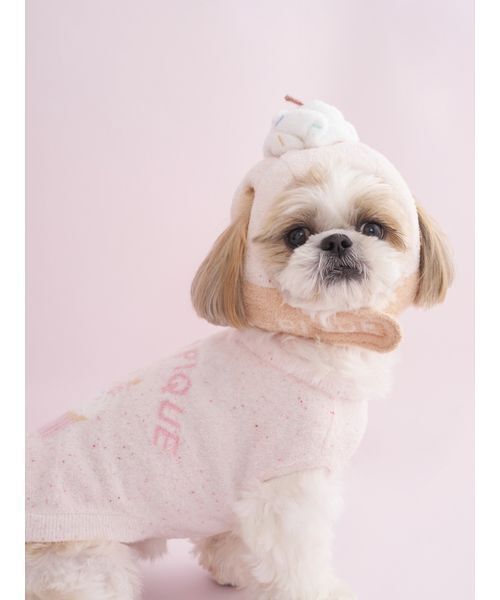 gelato pique（ジェラートピケ）の「【CAT&DOG】【Birthday】カップケーキハット（ペットウェア・レディース・クリーム・S-M/L）」の5枚目の写真