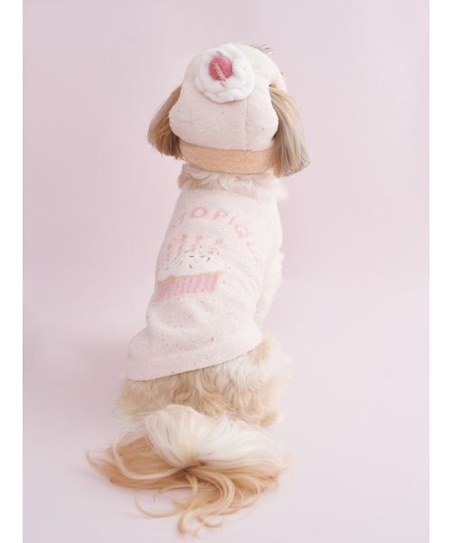 gelato pique（ジェラートピケ）の「【CAT&DOG】【Birthday】カップケーキハット（ペットウェア・レディース・クリーム・S-M/L）」の6枚目の写真