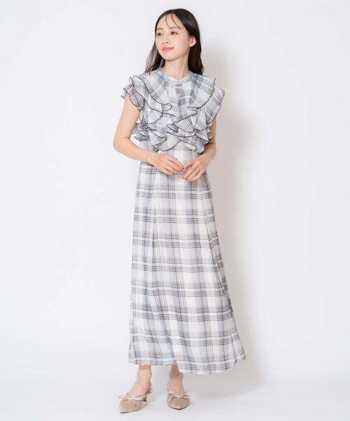 NOELA（ノエラ）の「チェックフリルワンピース（ワンピース・レディース・ブラック/オフホワイト・M/S）」の20枚目の写真