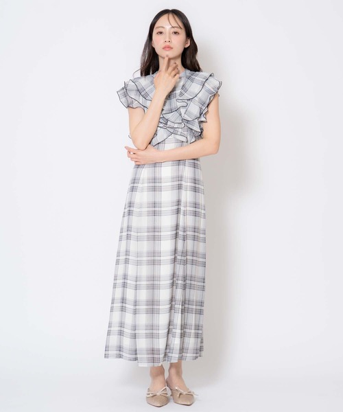 NOELA（ノエラ）の「チェックフリルワンピース（ワンピース・レディース・ブラック/オフホワイト・M/S）」の21枚目の写真