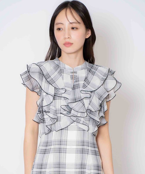 NOELA（ノエラ）の「チェックフリルワンピース（ワンピース・レディース・ブラック/オフホワイト・M/S）」の14枚目の写真