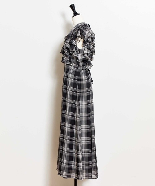 NOELA（ノエラ）の「チェックフリルワンピース（ワンピース・レディース・ブラック/オフホワイト・M/S）」の11枚目の写真