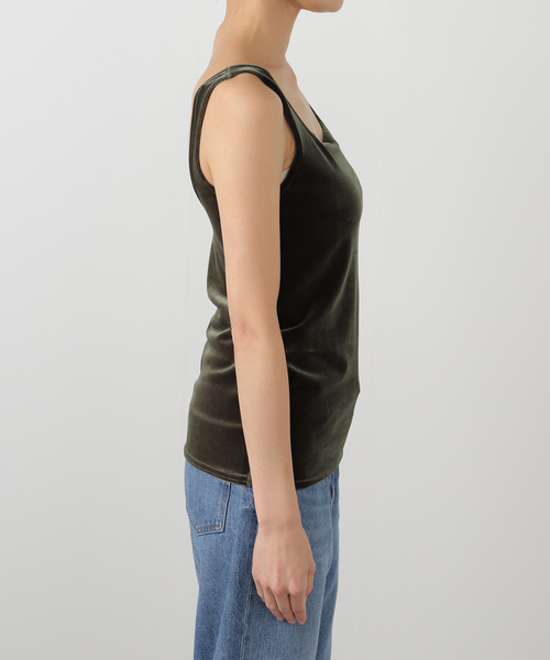SIMONE WILD/シモーネ ワイルド ベルベットタンクトップ グレーS セール】SIMONE WILD/シモーネ ワイルド VELVET SINGLET タンクトップ