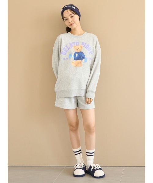 上下 ジェラートピケ 裏毛 プルオーバー ショートパンツ スウェット スエット セール】【ONLINE限定】スポーティーベア裏毛プルオーバー＆裏毛