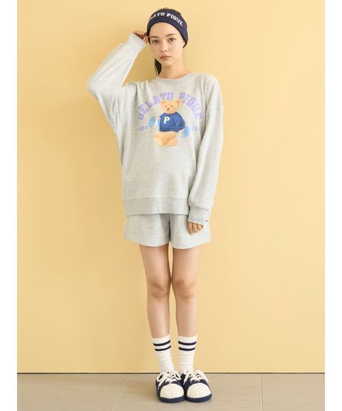 【新品】ジェラートピケスポーティーベア裏毛プルオーバー&裏毛ショートパンツセット ONLINE限定】スポーティーベア裏毛プルオーバー＆裏毛ショートパンツ