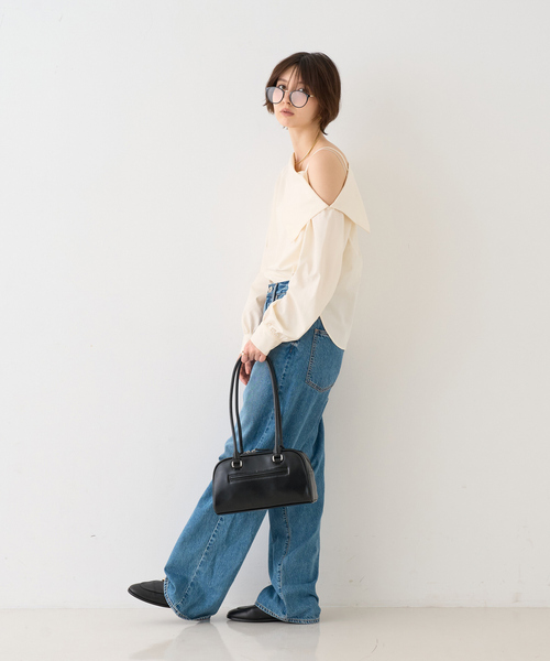 新品未使用 EMMA ROUGE VIF アシメオフショルブラウス セール】【新色登場】【一部店舗限定】アシメオフショルブラウス