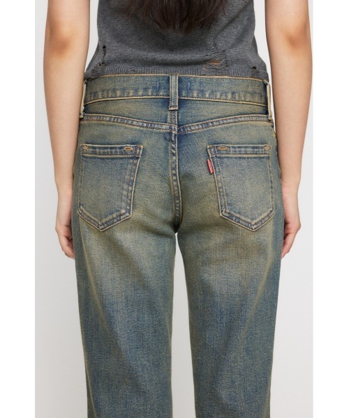 LAGUA GEM（ラグアジェム）の「FAUX FUR フレアデニム（デニムパンツ・レディース・ブラック/ブルー・26inch/25inch/24inch/23inch/22inch）」の11枚目の写真