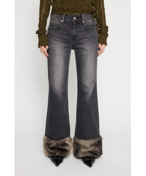 LAGUA GEM（ラグアジェム）の「FAUX FUR フレアデニム（デニムパンツ・レディース・ブラック/ブルー・26inch/25inch/24inch/23inch/22inch）」の14枚目の写真