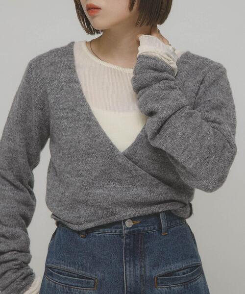 セール】シアーベロアシャーリングスリーブトップス（Tシャツ