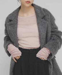 KBF | シアーベロアシャーリングスリーブトップス(Tシャツ/カットソー)