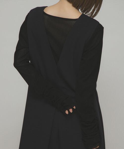 KBF（ケイビーエフ）の「シアーベロアシャーリングスリーブトップス（Tシャツ/カットソー・レディース・オフホワイト/ブラウン/ブラック/ピンク・ONE）」の3枚目の写真