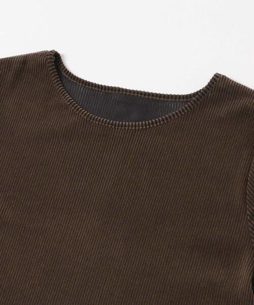 KBF（ケイビーエフ）の「シアーベロアシャーリングスリーブトップス（Tシャツ/カットソー・レディース・オフホワイト/ブラウン/ブラック/ピンク・ONE）」の19枚目の写真