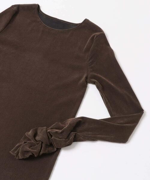 KBF（ケイビーエフ）の「シアーベロアシャーリングスリーブトップス（Tシャツ/カットソー・レディース・オフホワイト/ブラウン/ブラック/ピンク・ONE）」の18枚目の写真