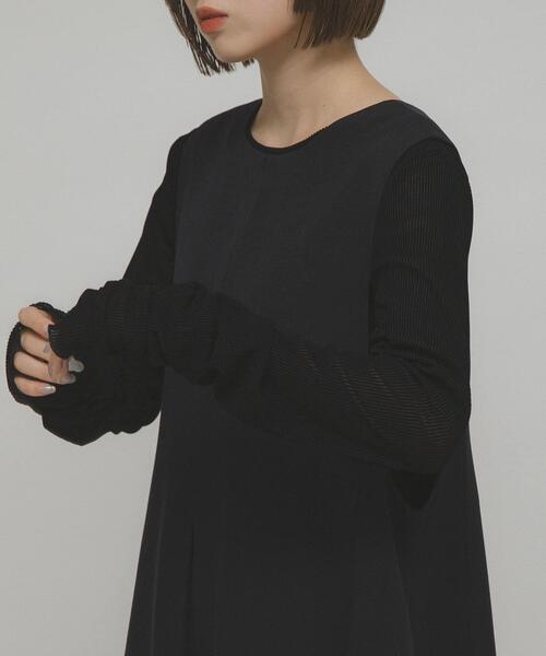 KBF（ケイビーエフ）の「シアーベロアシャーリングスリーブトップス（Tシャツ/カットソー・レディース・オフホワイト/ブラウン/ブラック/ピンク・ONE）」の12枚目の写真