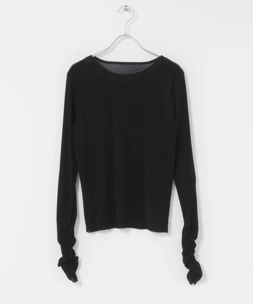 セール】シアーベロアシャーリングスリーブトップス（Tシャツ