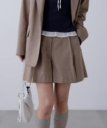 ◇〈セットアップ対応〉ツータックキュロットパンツ
