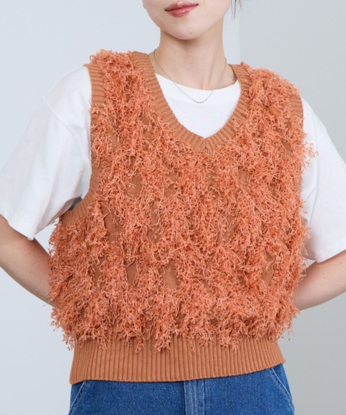 Idnes リボンヤーンニットジレ ベスト（ベスト）｜Mac-House（マック