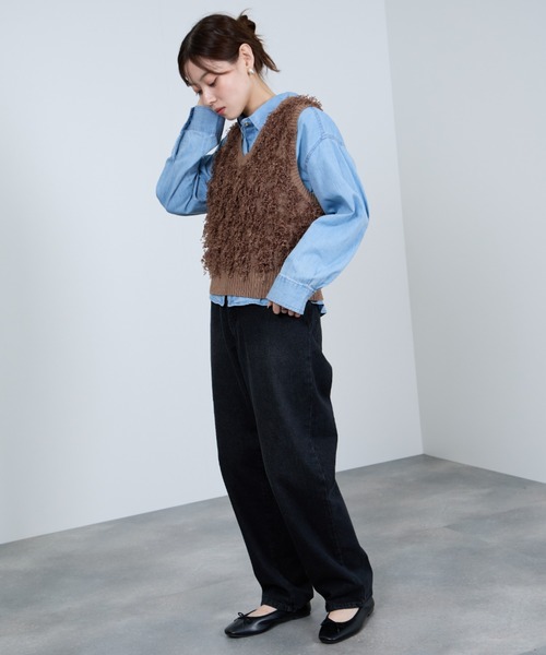 Idnes リボンヤーンニットジレ ベスト（ベスト）｜Mac-House（マック