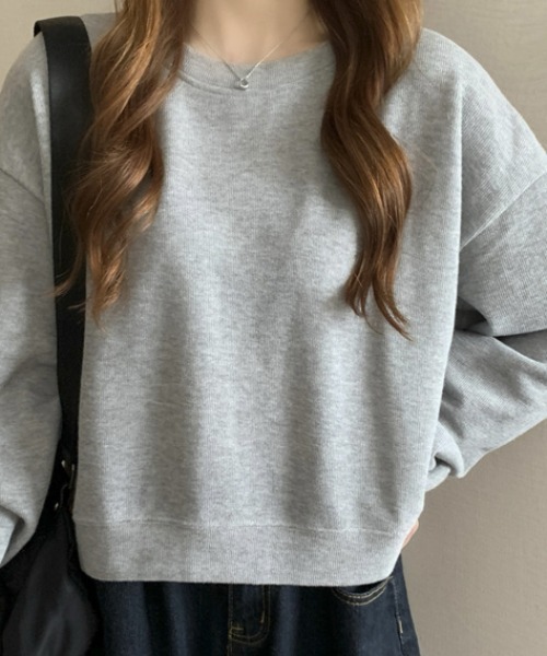 cammie(キャミー)の「ルーズ袖クルーネックスウェットトップス(スウェット・レディース・アイボリー/ブラック/ブルー/グレー・FREE)」の16枚目の写真