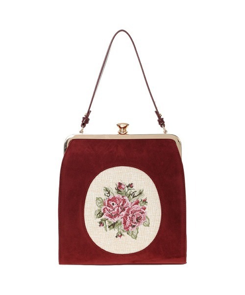 an another angelus（アンアナザーアンジェラス）の「カメオローズ刺繍スクエアがま口バッグ/fint フィント（ハンドバッグ・レディース・ボルドー/ブルーグリーン・FREE）」の11枚目の写真