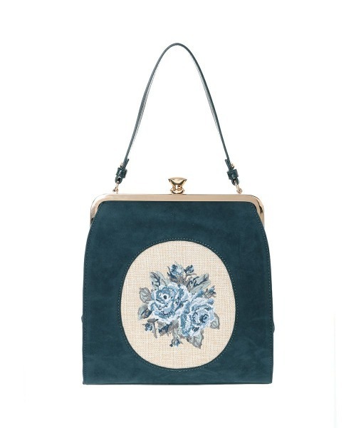 an another angelus（アンアナザーアンジェラス）の「カメオローズ刺繍スクエアがま口バッグ/fint フィント（ハンドバッグ・レディース・ボルドー/ブルーグリーン・FREE）」の12枚目の写真