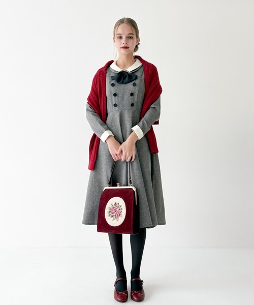 an another angelus（アンアナザーアンジェラス）の「カメオローズ刺繍スクエアがま口バッグ/fint フィント（ハンドバッグ・レディース・ボルドー/ブルーグリーン・FREE）」の21枚目の写真