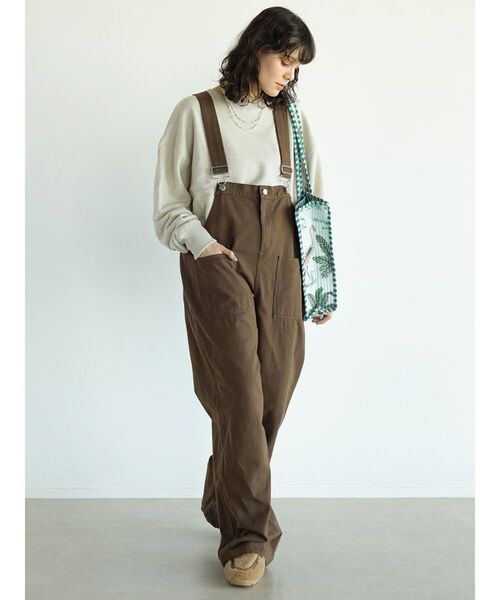 FIKA.(フィーカ)の「High waist overalls(サロペット/オーバーオール・レディース・グリーン系その他3/ブラウン・MEDIUM)」の1枚目の写真
