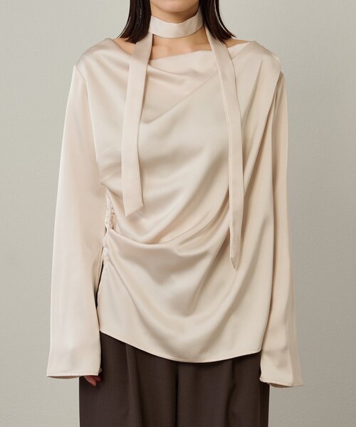 Omekashi（オメカシ）の「ドレープブラウス（シャツ/ブラウス・レディース・オフホワイト/ブラック/ブラウン・FREE）」の18枚目の写真