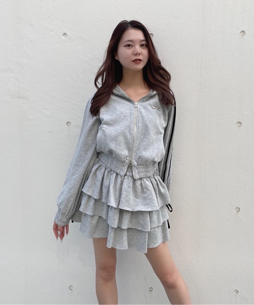 one way（ワンウェイ）の「ベロアラインパーカー（パーカー・レディース・ホワイト/グレー/チャコールグレー/ネイビー・FREE）」の3枚目の写真