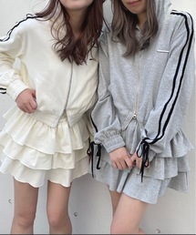 ベロアラインパーカー