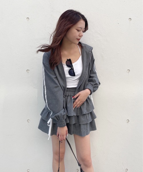 one way（ワンウェイ）の「ベロアラインパーカー（パーカー・レディース・ホワイト/グレー/チャコールグレー/ネイビー・FREE）」の21枚目の写真