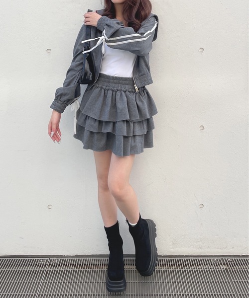 one way（ワンウェイ）の「ベロアラインパーカー（パーカー・レディース・ホワイト/グレー/チャコールグレー/ネイビー・FREE）」の22枚目の写真