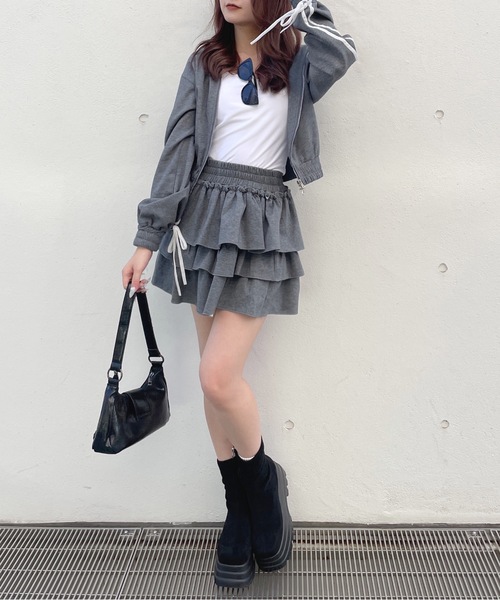 one way（ワンウェイ）の「ベロアラインパーカー（パーカー・レディース・ホワイト/グレー/チャコールグレー/ネイビー・FREE）」の12枚目の写真