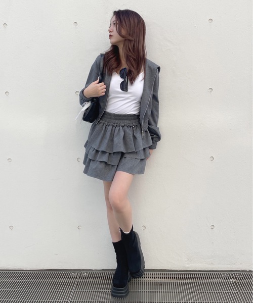 one way（ワンウェイ）の「ベロアラインパーカー（パーカー・レディース・ホワイト/グレー/チャコールグレー/ネイビー・FREE）」の13枚目の写真