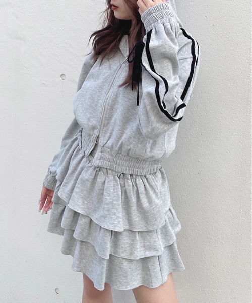 one way（ワンウェイ）の「ベロアラインパーカー（パーカー・レディース・ホワイト/グレー/チャコールグレー/ネイビー・FREE）」の8枚目の写真