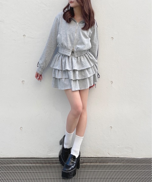 one way（ワンウェイ）の「ベロアラインパーカー（パーカー・レディース・ホワイト/グレー/チャコールグレー/ネイビー・FREE）」の11枚目の写真