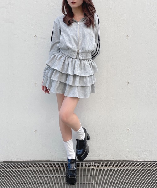 one way（ワンウェイ）の「ベロアラインパーカー（パーカー・レディース・ホワイト/グレー/チャコールグレー/ネイビー・FREE）」の5枚目の写真