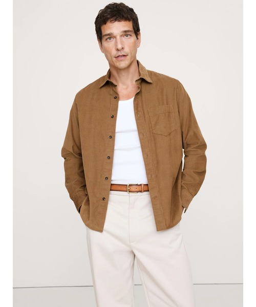 Banana Republic(バナナリパブリック)の「◆スタンダードフィット コーデュロイ シャツ(シャツ/ブラウス・メンズ・イエロー/ベージュ/アイボリー/ブルー・XL/M/S/L)」の2枚目の写真