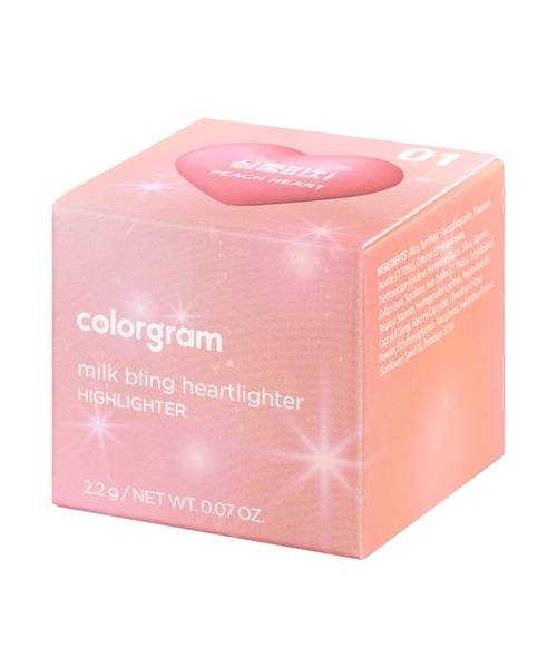 colorgram（カラーグラム）の「ミルクブリンハートライター（ハイライト/シェーディング・レディース・08 オールライトピンク/02 ピンクハート/01 ピーチハート/06 バブルスブルー/07 バターカップアイボリー・FREE）」の15枚目の写真
