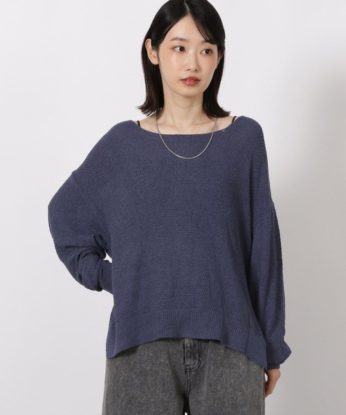 LAKOLE（ラコレ）の「テープヤーンニットプルオーバー / 595663（ニット/セーター・レディース・イエロー/ブラック/サンドグレー/ネイビー・FREE）」の2枚目の写真