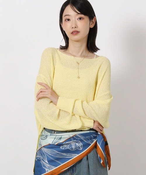 LAKOLE（ラコレ）の「テープヤーンニットプルオーバー / 595663（ニット/セーター・レディース・イエロー/ブラック/サンドグレー/ネイビー・FREE）」の4枚目の写真