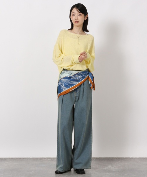 LAKOLE（ラコレ）の「テープヤーンニットプルオーバー / 595663（ニット/セーター・レディース・イエロー/ブラック/サンドグレー/ネイビー・FREE）」の22枚目の写真