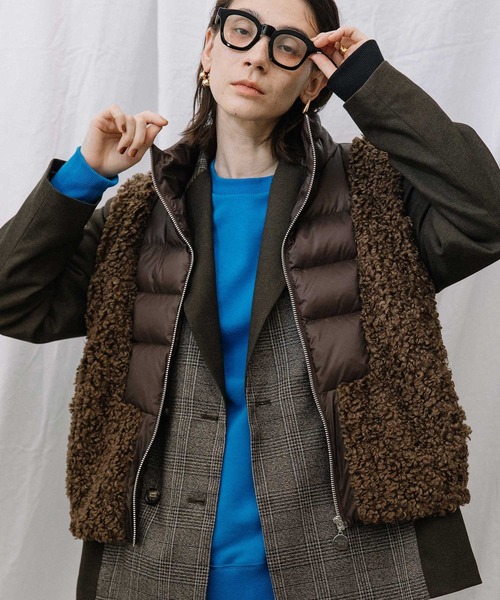 MARECHAL TERRE（マルシャルテル）の「ボアベスト（その他アウター・レディース・ブラック/ブラウン/カーキ/サンドベージュ・MEDIUM）」の3枚目の写真