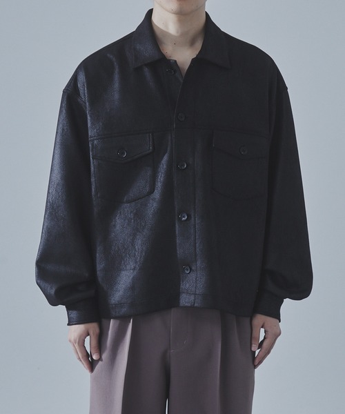 SLICK/スリック】Synthetic Leather Trucker Jacket/シンセティック