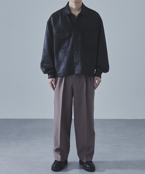 SLICK（スリック）の「【SLICK/スリック】Synthetic Leather Trucker Jacket/シンセティックレザートラッカージャケット（その他アウター・メンズ・ブラック/ブラウン・1/2/3）」の9枚目の写真