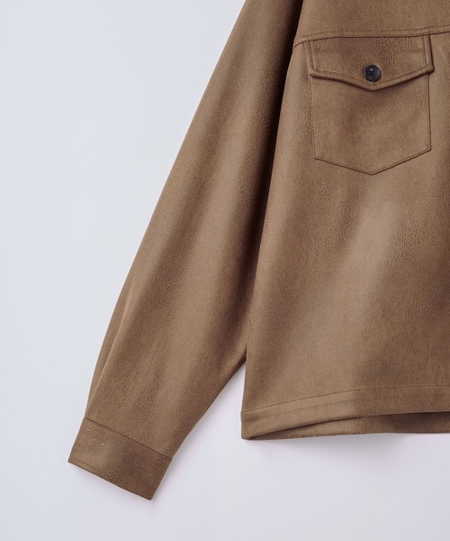 SLICK（スリック）の「【SLICK/スリック】Synthetic Leather Trucker Jacket/シンセティックレザートラッカージャケット / ショート丈（その他アウター・メンズ・ブラック/ブラウン/ベージュ・1/2/3）」の9枚目の写真