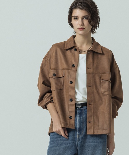 SLICK（スリック）の「【SLICK/スリック】Synthetic Leather Trucker Jacket/シンセティックレザートラッカージャケット / ショート丈（その他アウター・メンズ・ブラック/ブラウン/ベージュ・1/2/3）」の22枚目の写真