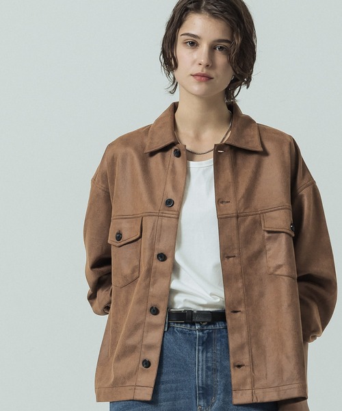 SLICK（スリック）の「【SLICK/スリック】Synthetic Leather Trucker Jacket/シンセティックレザートラッカージャケット / ショート丈（その他アウター・メンズ・ブラック/ブラウン/ベージュ・1/2/3）」の21枚目の写真