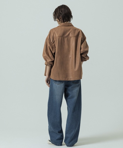 SLICK（スリック）の「【SLICK/スリック】Synthetic Leather Trucker Jacket/シンセティックレザートラッカージャケット / ショート丈（その他アウター・メンズ・ブラック/ブラウン/ベージュ・1/2/3）」の17枚目の写真